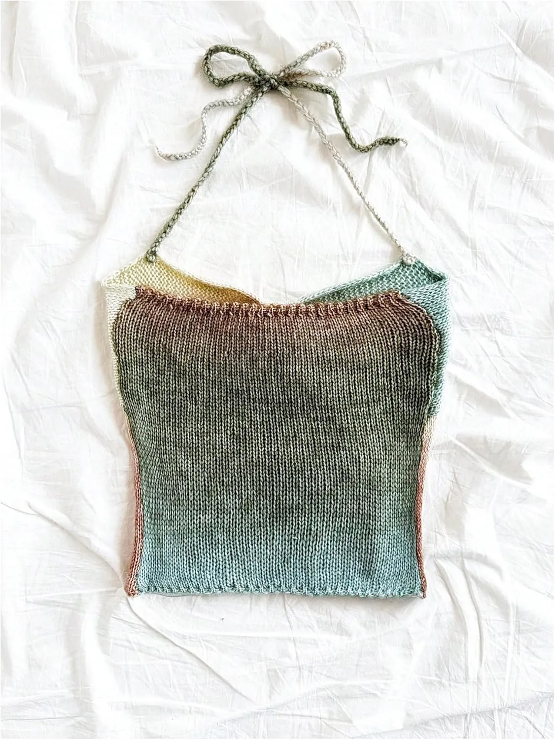 SOLY HUX Women's Y2k Ombre Halter Tops Sleeveless Twist Shirts Crochet Knit Going Out Crop Camisole