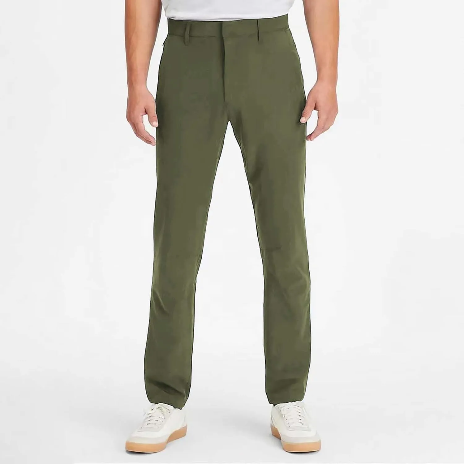 Suit Pants Mens Slim Fit Stretch Flat-Front Chino Golf Trousers Formal Casual Business Office Work Commute Pants with Pockets