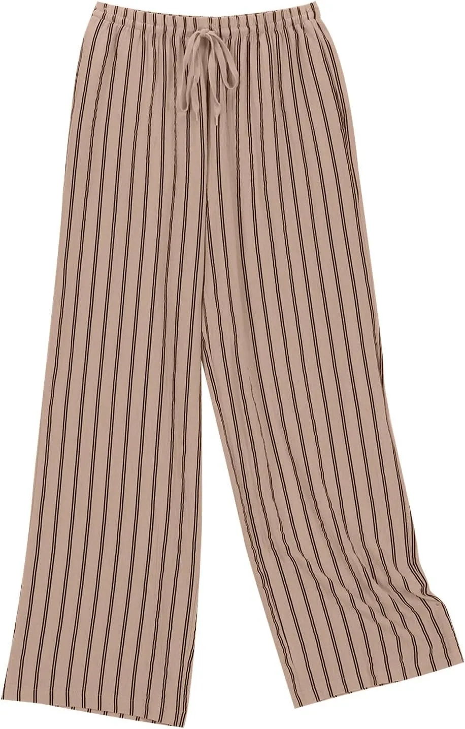 Summer Pants for Women 2024,Striped Wide Leg Loose Drawstring High Waist Palazzo Trousers Pants with Pockets