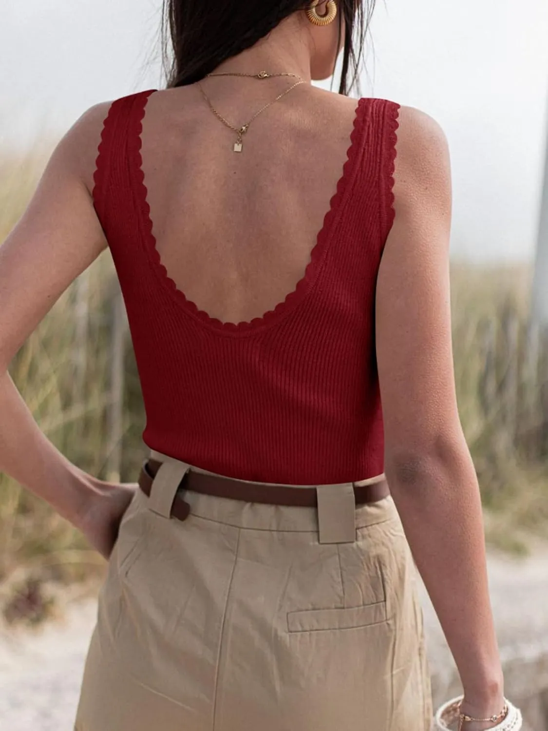 Tankaneo Womens V Neck Tank Tops 2025 Sleeveless Ribbed Knit Shirts Summer Casual Sexy Sweater Vest