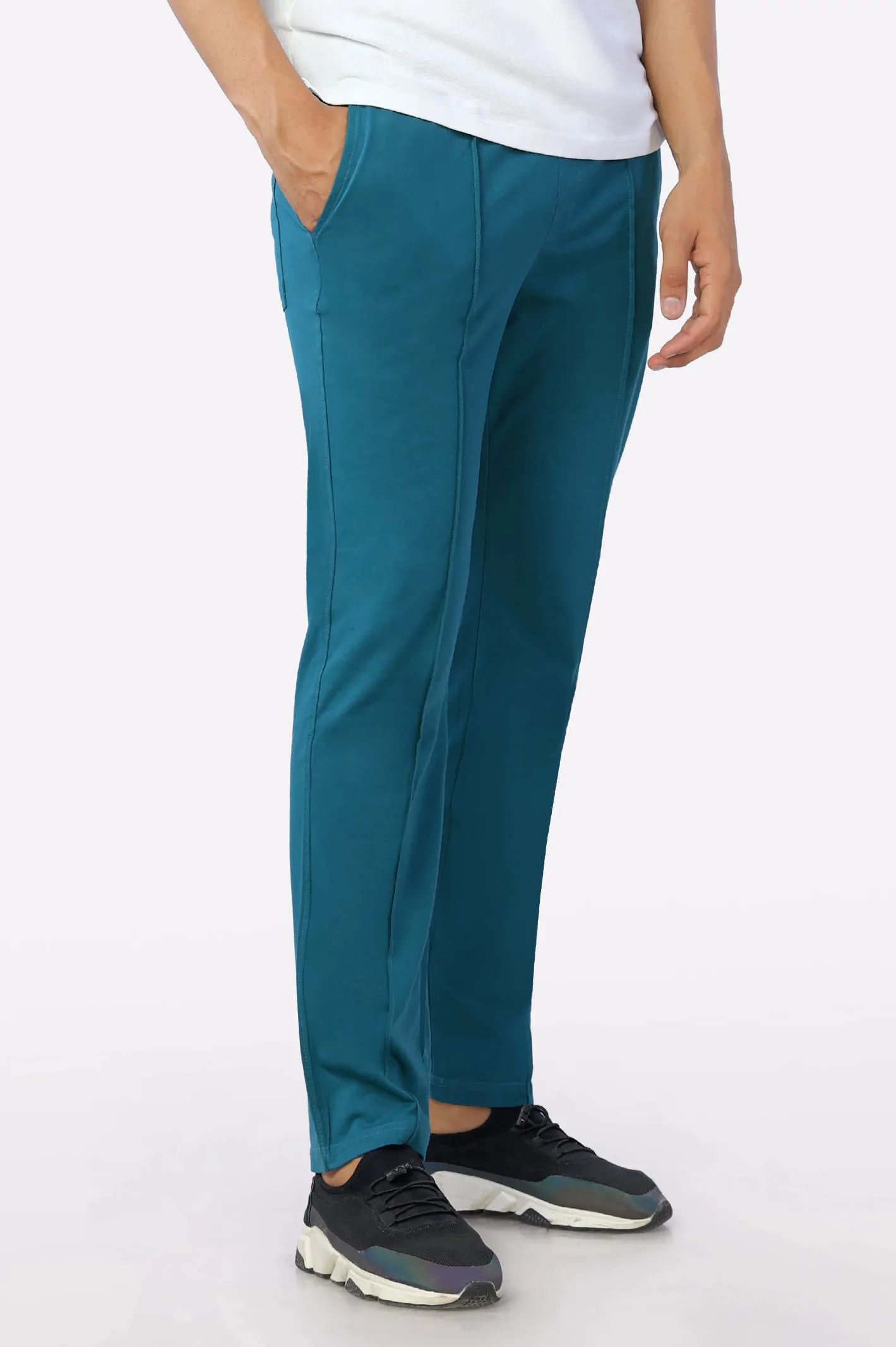 Teal Causal Knitted Trouser