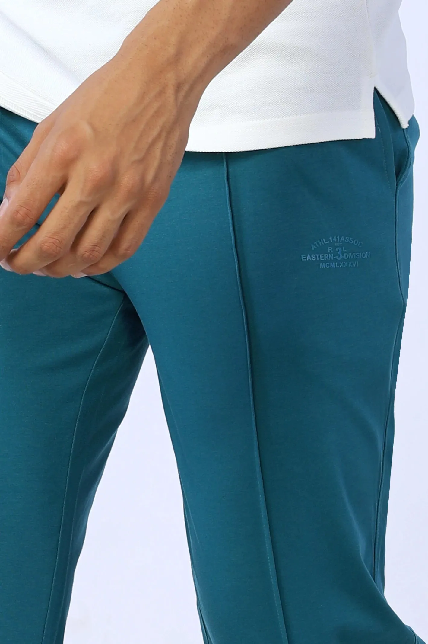 Teal Causal Knitted Trouser