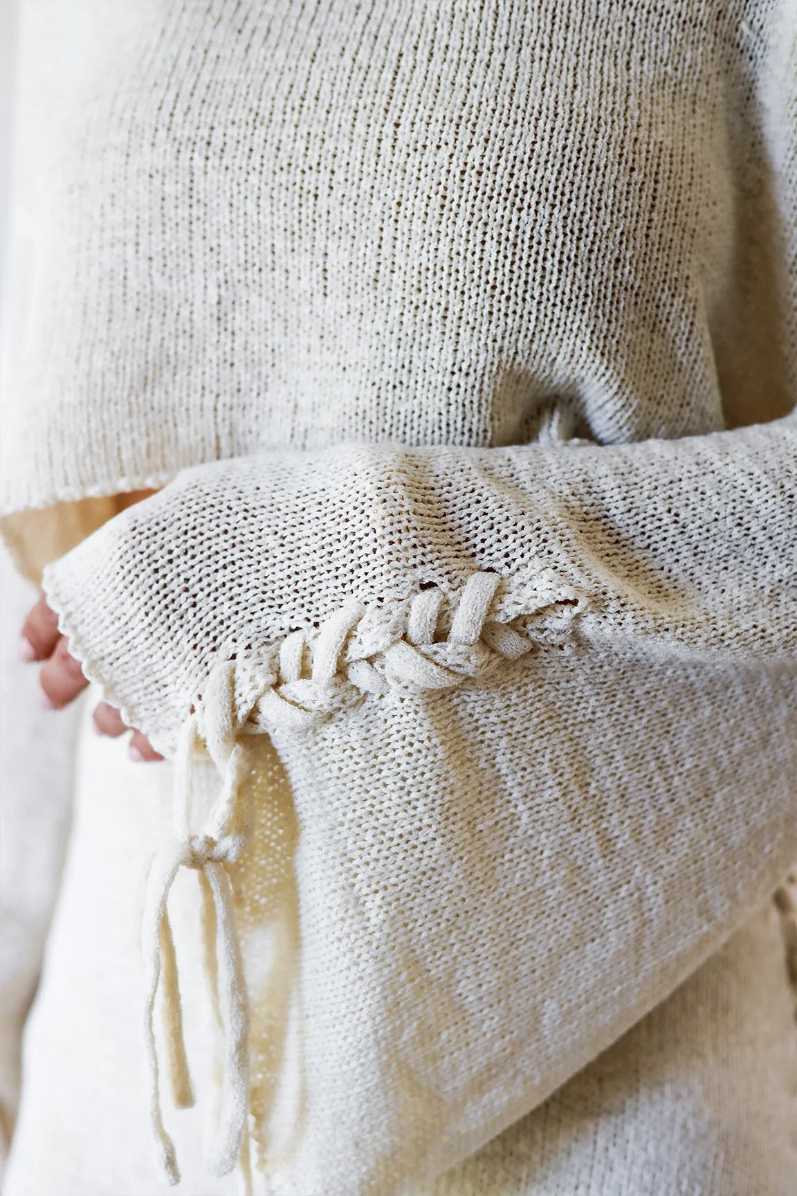 The Gia Knit Top &  Midi Set - Lt. Cream
