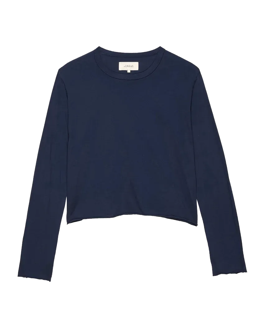 The Long Sleeve Crop Tee. -- True Navy