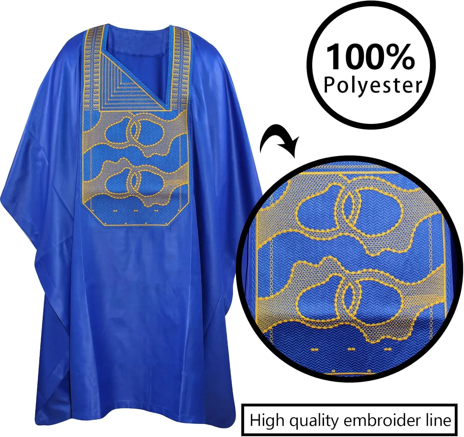 TIDOIRSA Dashiki for Men,Embroidery African Mens Clothing Dashiki Shirts and Pants Outfits 3 Pieces Set