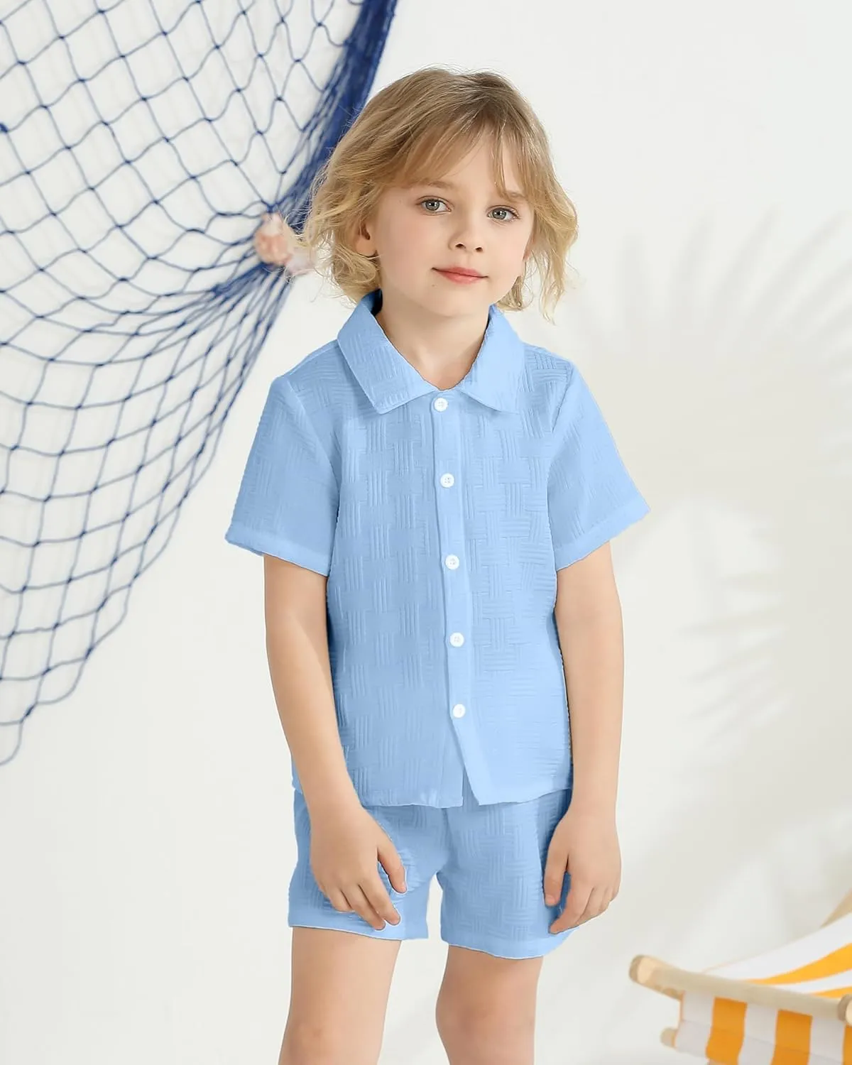 Toddler Boy Clothes Little Kids Summer Outfits Short Sleeve Button Down Shirt Top Shorts Set 2PCS Boy's Clothing