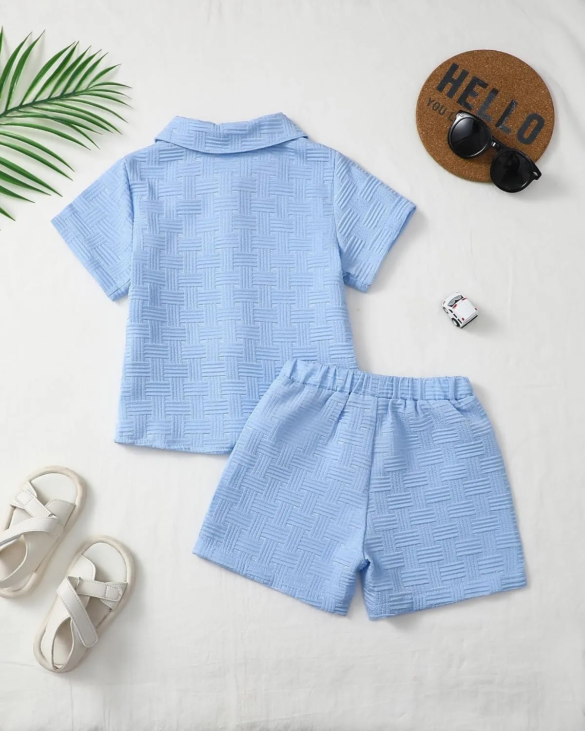 Toddler Boy Clothes Little Kids Summer Outfits Short Sleeve Button Down Shirt Top Shorts Set 2PCS Boy's Clothing