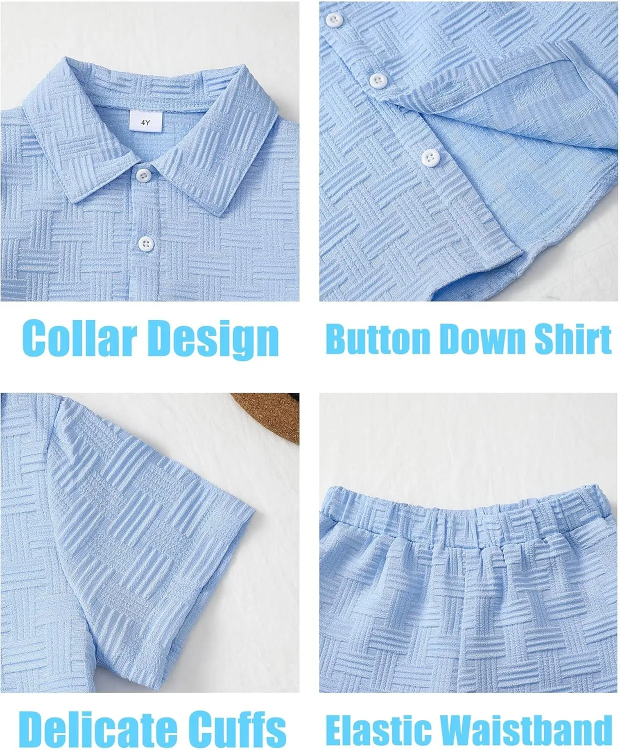 Toddler Boy Clothes Little Kids Summer Outfits Short Sleeve Button Down Shirt Top Shorts Set 2PCS Boy's Clothing