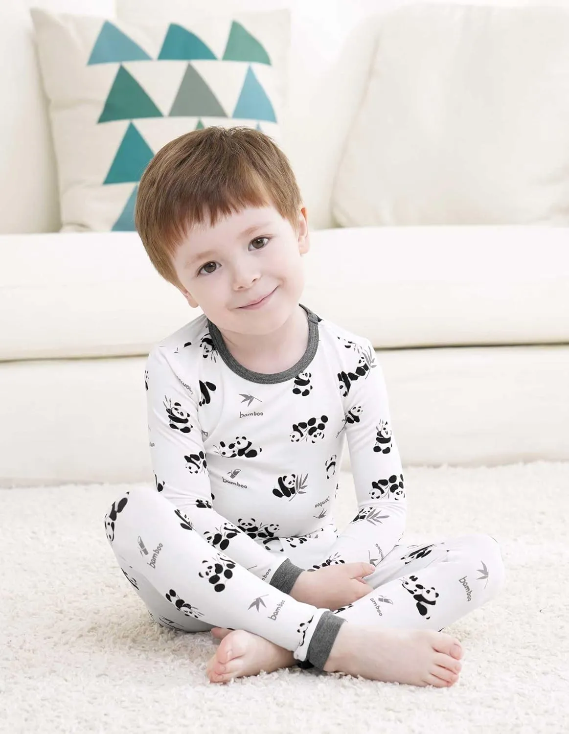 Toddler Boys Girls Pajama Set 2-Piece Kids Sleepwear Pjs Unisex Cute Soft Long Sleeve Pajamas Sets