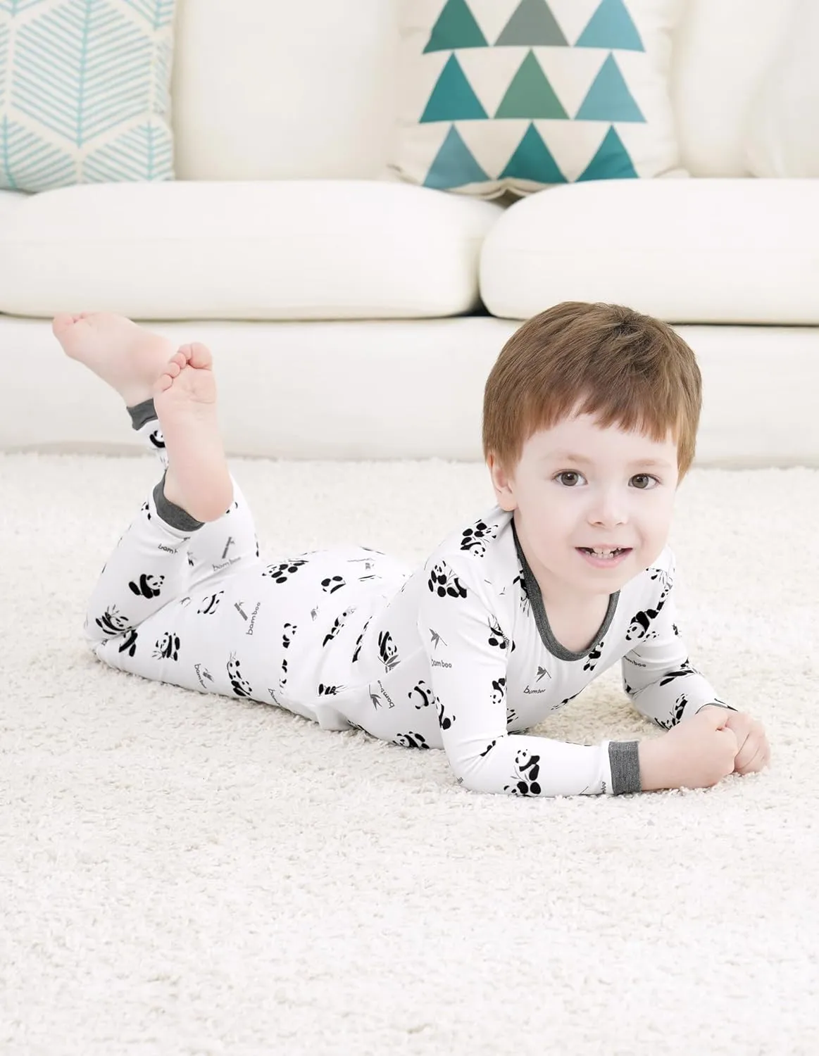 Toddler Boys Girls Pajama Set 2-Piece Kids Sleepwear Pjs Unisex Cute Soft Long Sleeve Pajamas Sets