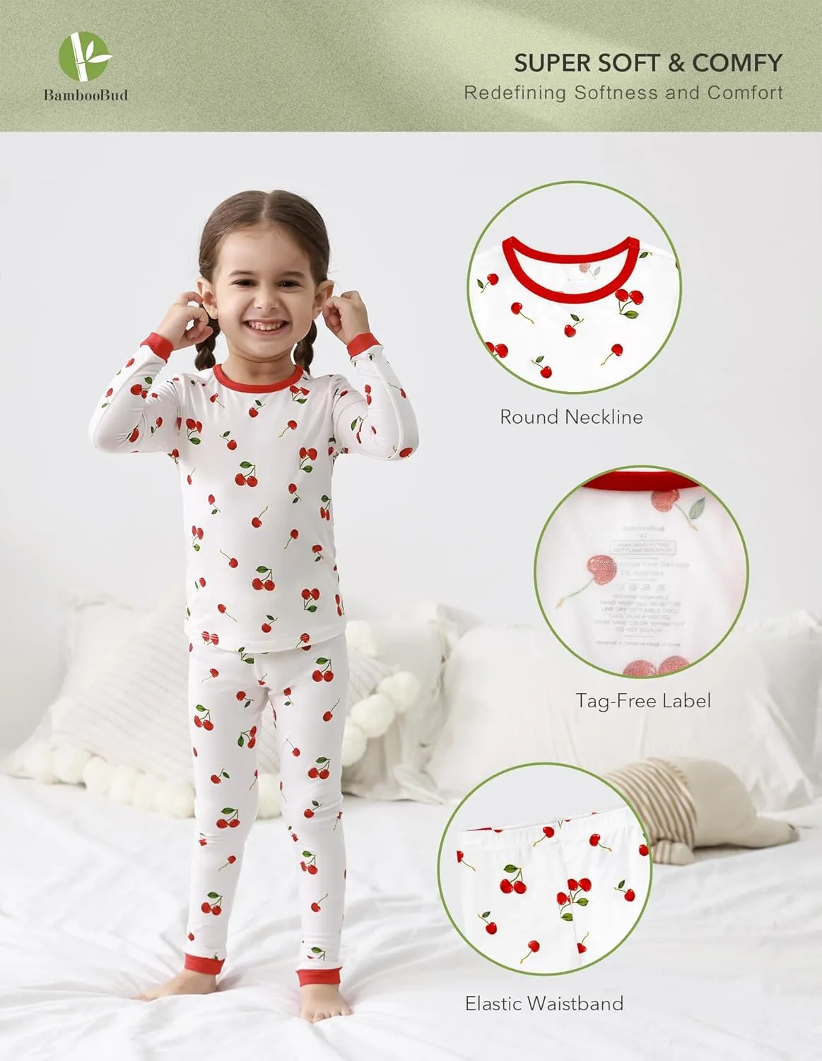 Toddler Boys Girls Pajama Set 2-Piece Kids Sleepwear Pjs Unisex Cute Soft Long Sleeve Pajamas Sets