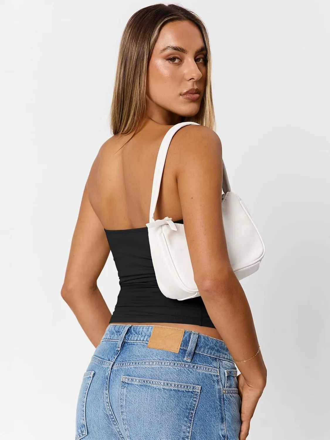 Trendy Queen Womens Cute Summer Tube Tops Going Out Strapless Ruched Backless Sleeveless Bandeau Y2k Clothes 2025