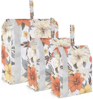Tropical Flowers Red Packing Cubes for Suitcases 3 Set Expandable Compression Luggage Packing Organizers for Carry on Suitcase Travel Essentials Luggage Organizer Bags Set