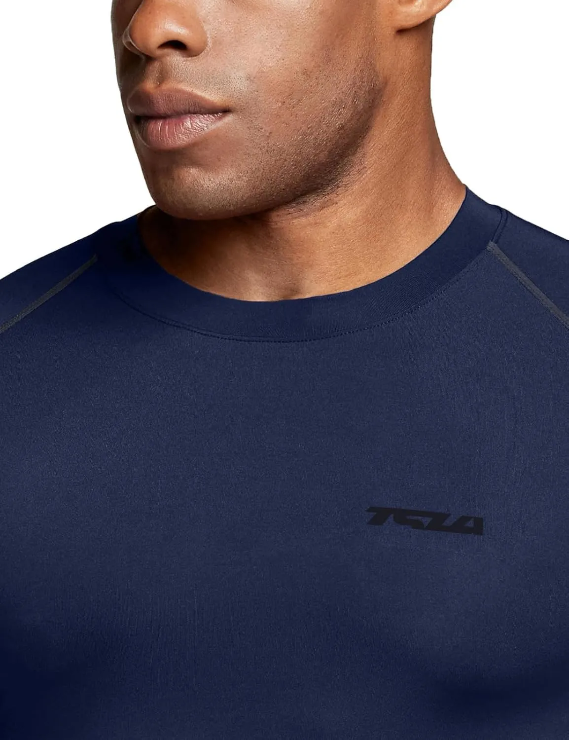 TSLA Men's UPF 50  Compression Shirts, Cool Dry Long Sleeve Athletic Tops, Sports Baselayer Workout Shirt