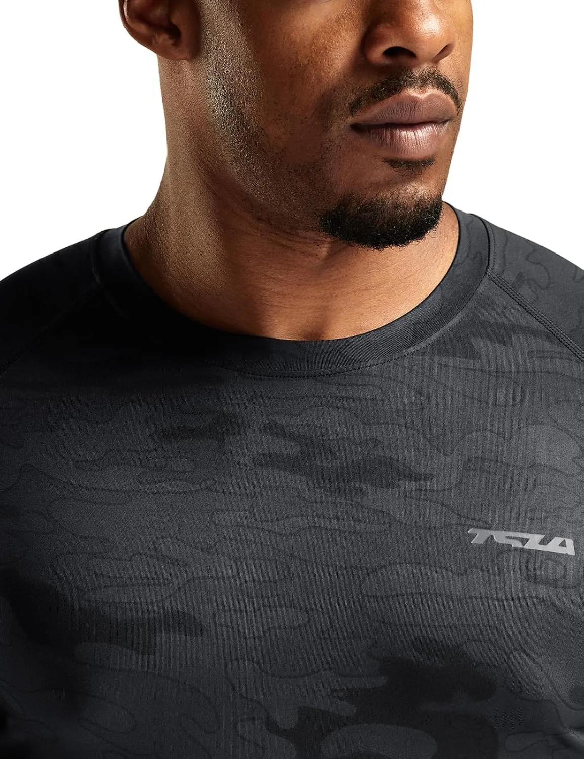 TSLA Men's UPF 50  Compression Shirts, Cool Dry Long Sleeve Athletic Tops, Sports Baselayer Workout Shirt
