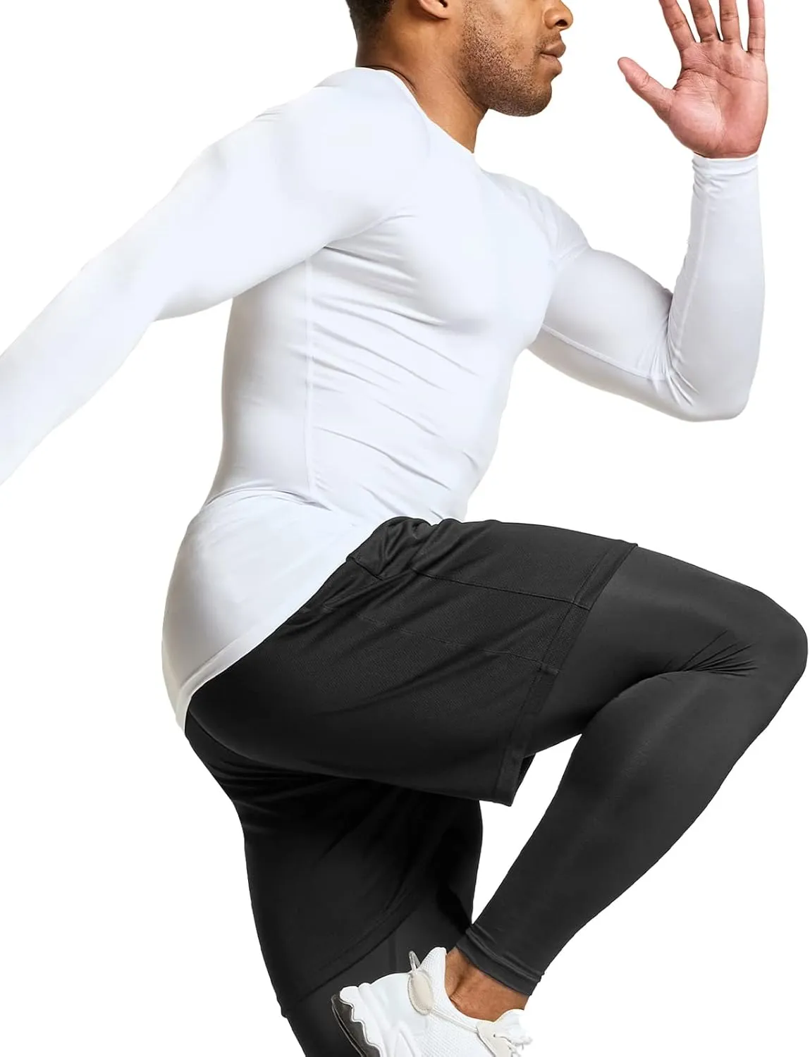 TSLA Men's UPF 50  Compression Shirts, Cool Dry Long Sleeve Athletic Tops, Sports Baselayer Workout Shirt