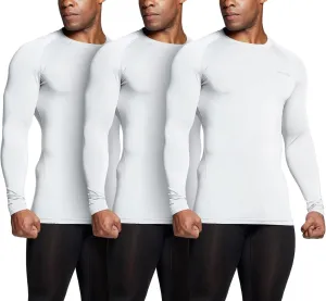 TSLA Men's UPF 50  Compression Shirts, Cool Dry Long Sleeve Athletic Tops, Sports Baselayer Workout Shirt