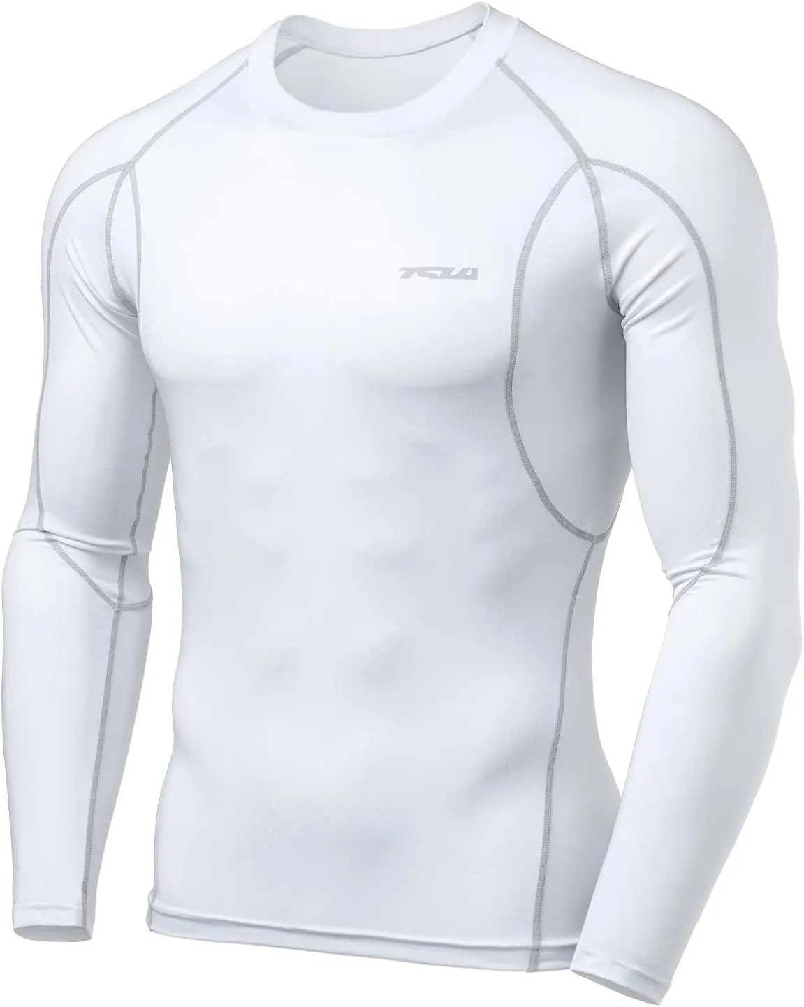 TSLA Men's UPF 50  Compression Shirts, Cool Dry Long Sleeve Athletic Tops, Sports Baselayer Workout Shirt
