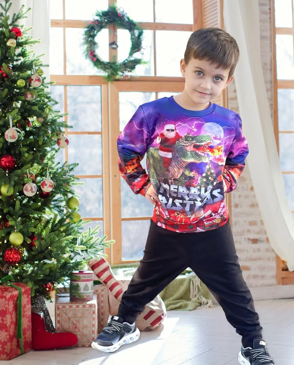 TUONROAD 6-16T Boys Girls Ugly Christmas Sweatshirt Kids Fleece Xmas Sweater Pullover Shirts for Teens