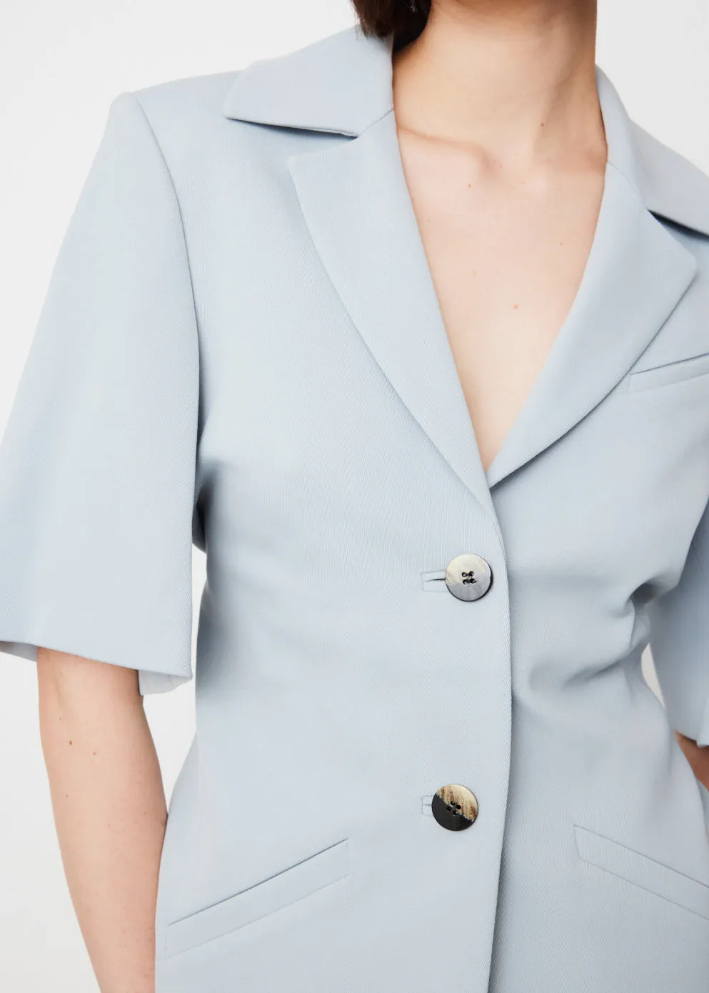 Twill Suiting Short Sleeve Blazer