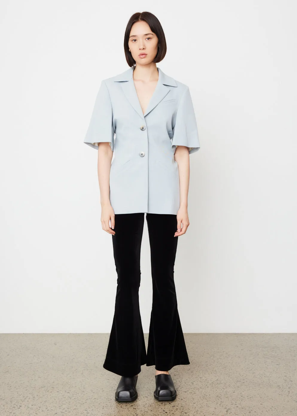 Twill Suiting Short Sleeve Blazer
