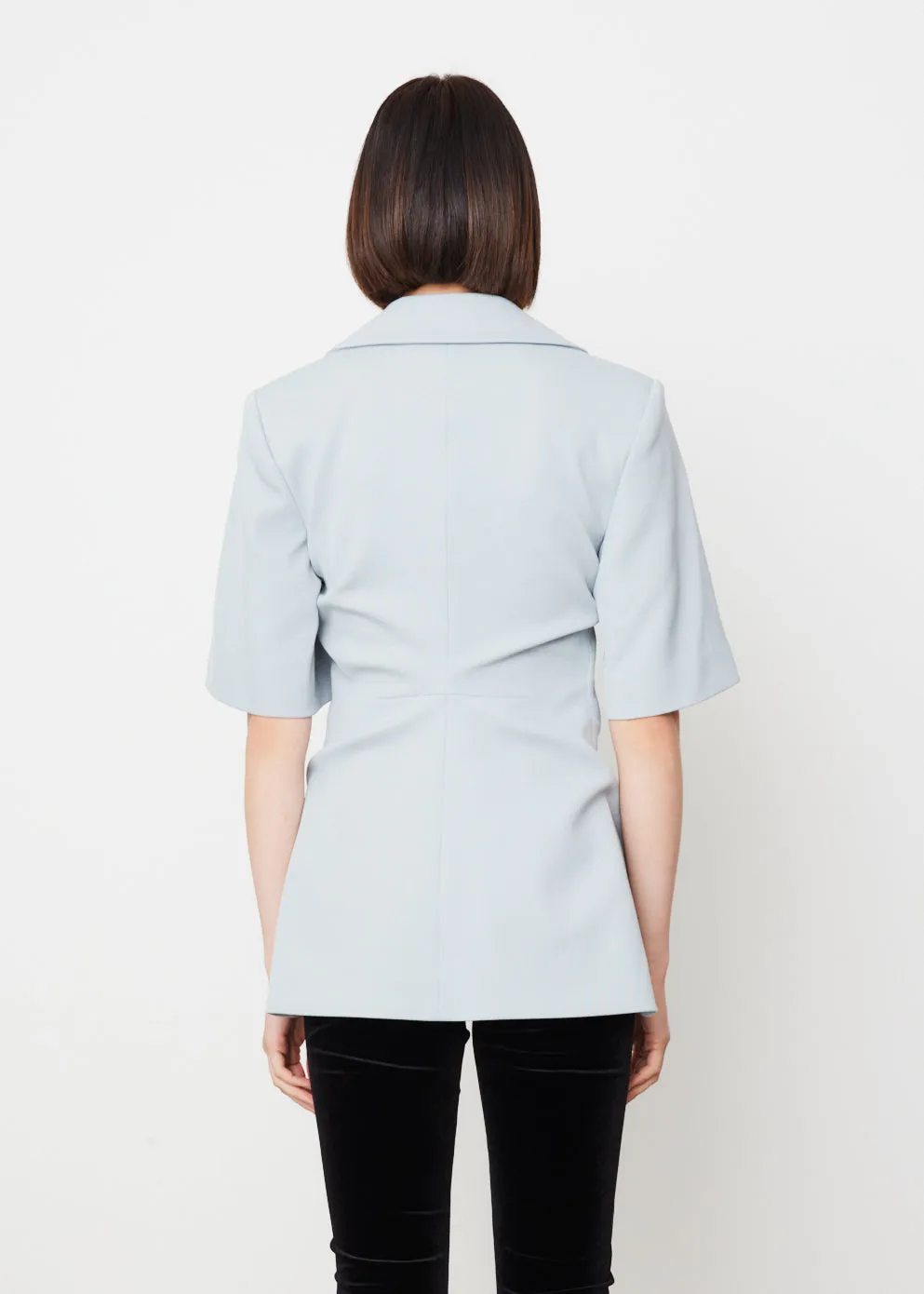 Twill Suiting Short Sleeve Blazer