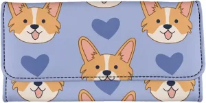 Uasibuni Cute Dogs Credit Card Wallet Bifold Wallet with 12 Card Slots