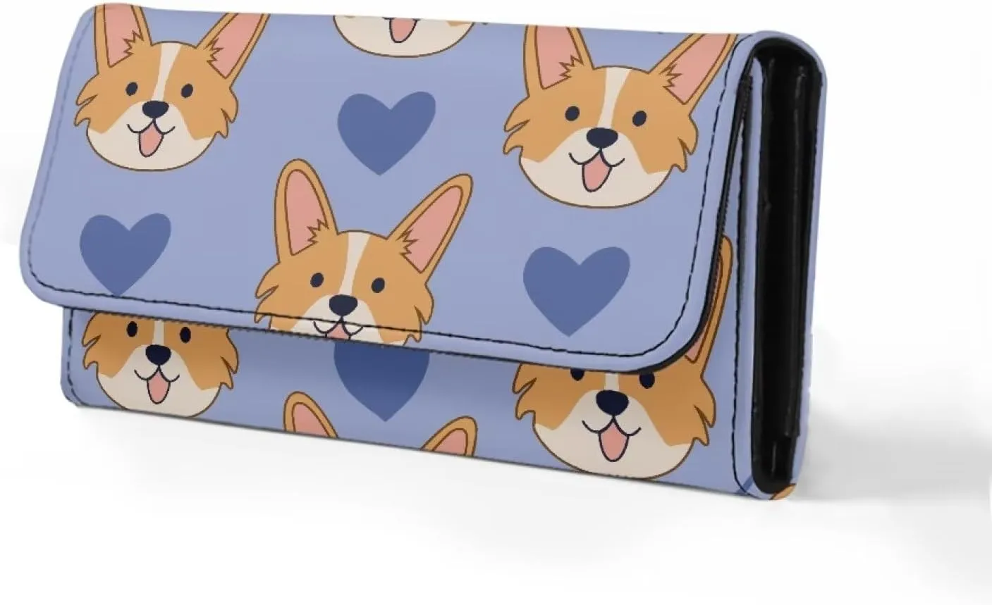 Uasibuni Cute Dogs Credit Card Wallet Bifold Wallet with 12 Card Slots