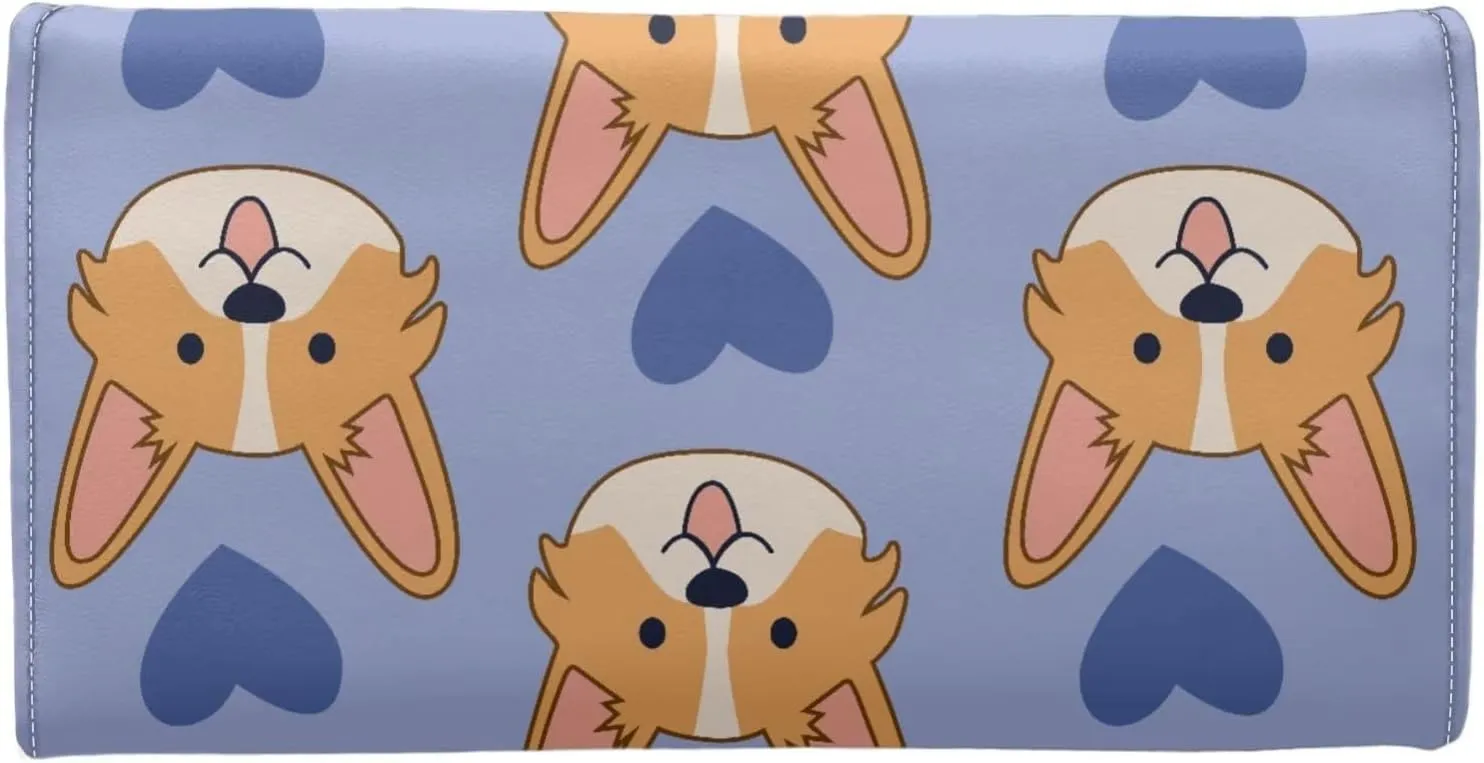 Uasibuni Cute Dogs Credit Card Wallet Bifold Wallet with 12 Card Slots