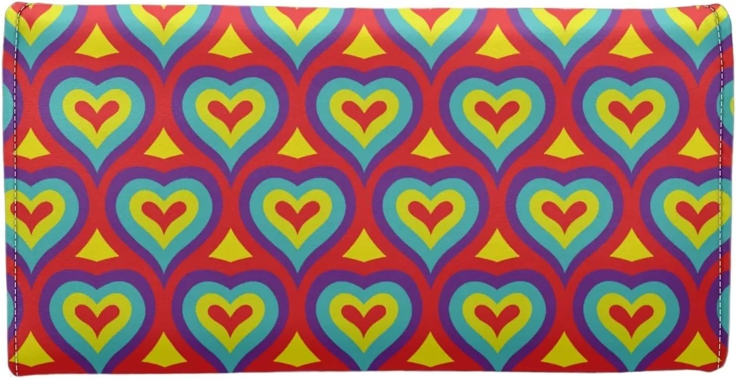 Uasibuni Heart Pattern Cute Wallet for Women Small Wallet for Women RFID Blocking PU Leather Credit Card Holder Organizer Zipper Coin Purse Wallet Women