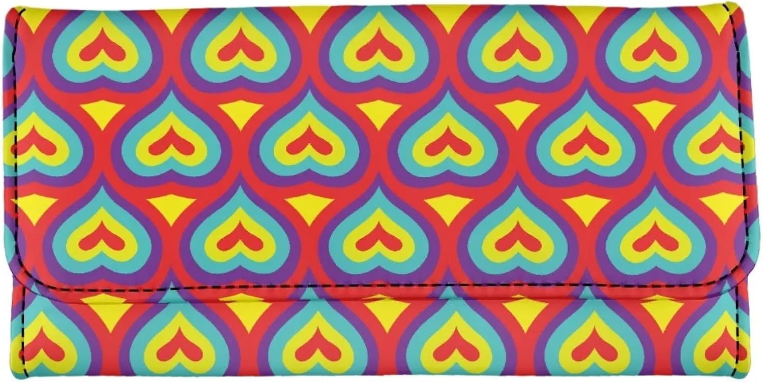 Uasibuni Heart Pattern Cute Wallet for Women Small Wallet for Women RFID Blocking PU Leather Credit Card Holder Organizer Zipper Coin Purse Wallet Women