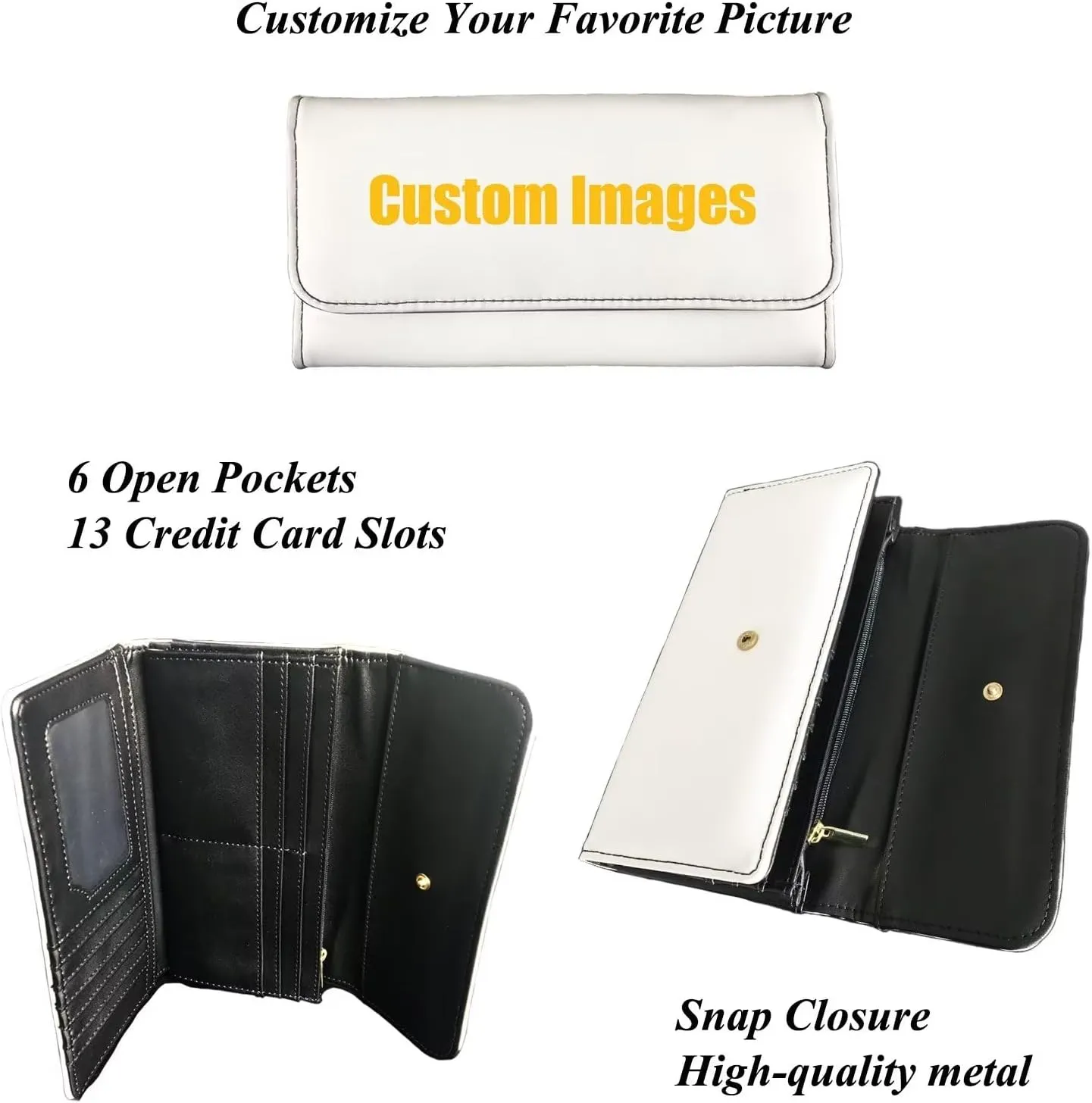 Uasibuni Womens RFID Blocking Large Capacity PU Leather Clutch Wallet Multi Card Organizer Custom Floral Print Wallet Women