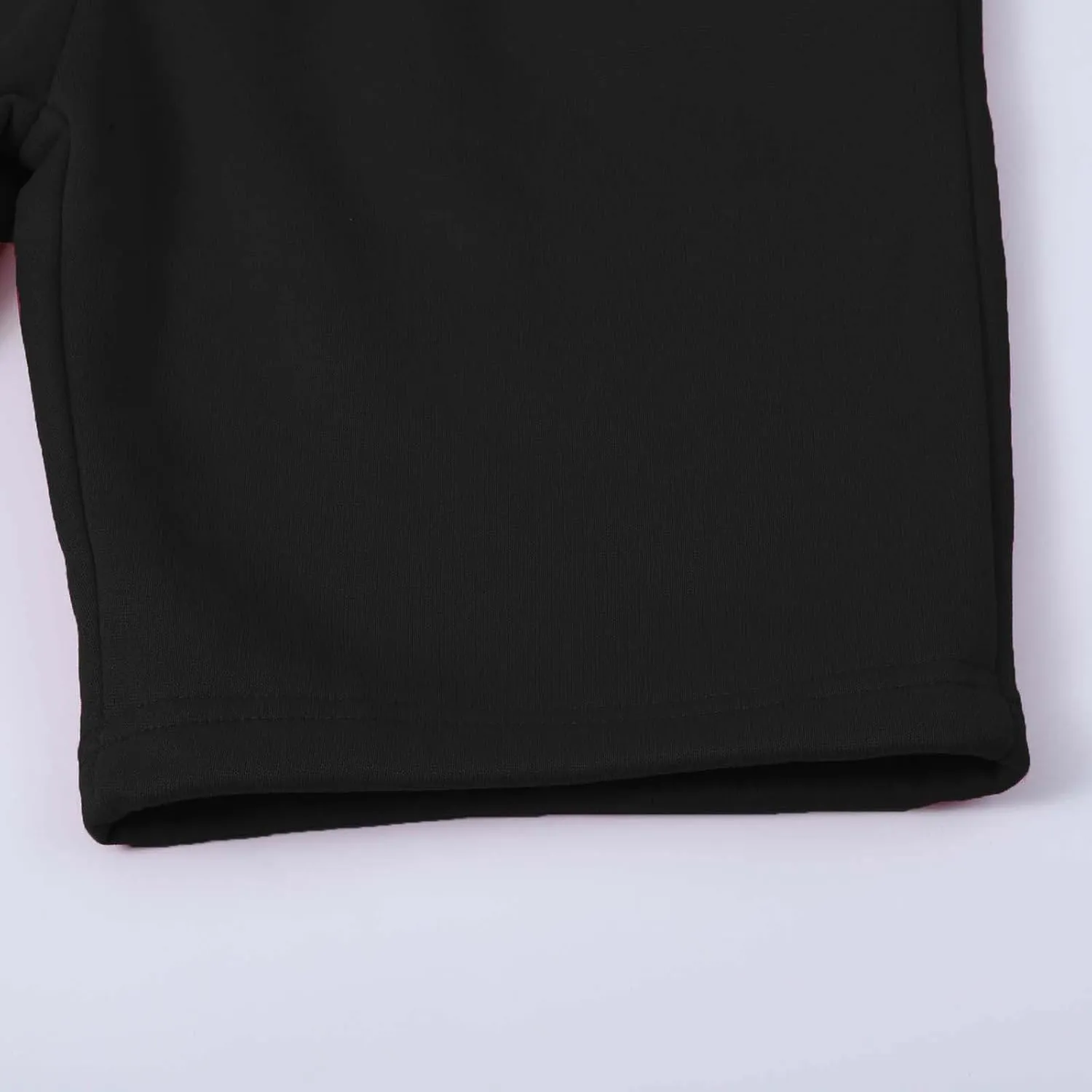Unisex 2 Piece Sweatsuit for Men Women Oversized Solid Long Sleeve Hoodie Pullover Shorts Tracksuit Jogger Sweatpants