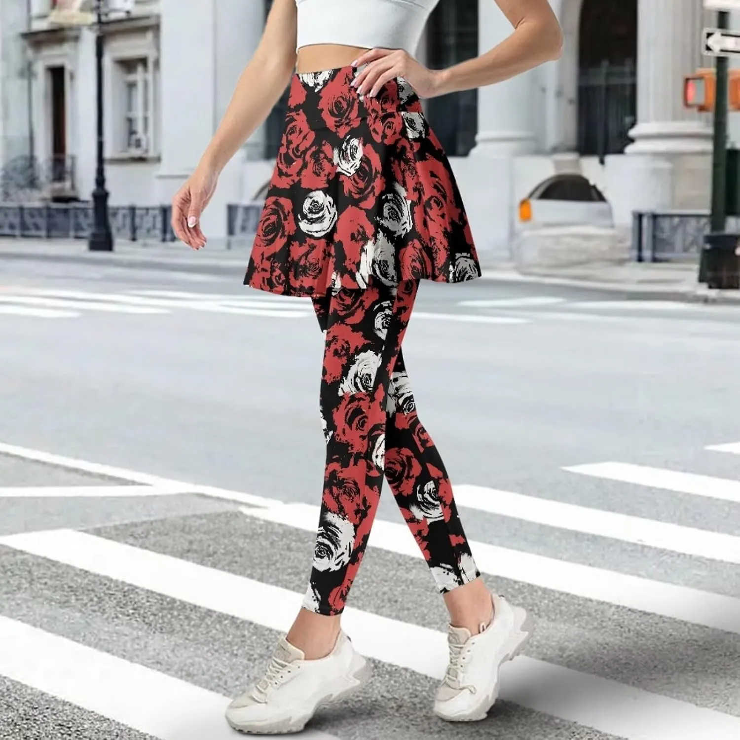 Valentine's Day Tennis Skirts for Women Skirted Legging Golf Shirts Elastic Yoga Running Golf Athletic Skirts
