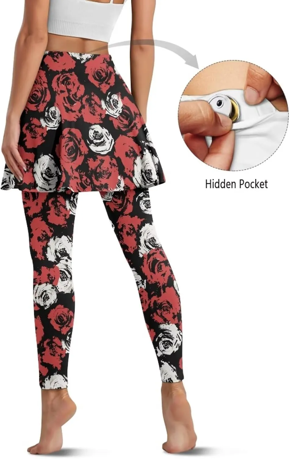 Valentine's Day Tennis Skirts for Women Skirted Legging Golf Shirts Elastic Yoga Running Golf Athletic Skirts