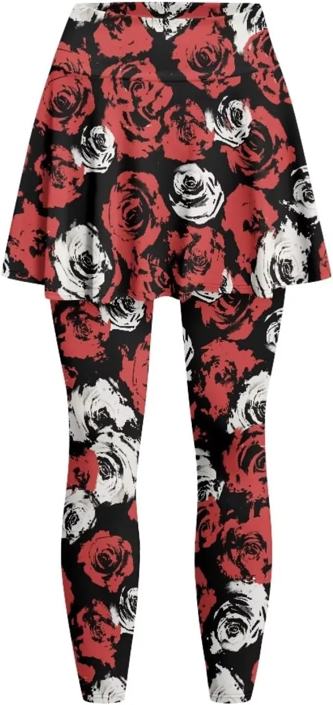 Valentine's Day Tennis Skirts for Women Skirted Legging Golf Shirts Elastic Yoga Running Golf Athletic Skirts