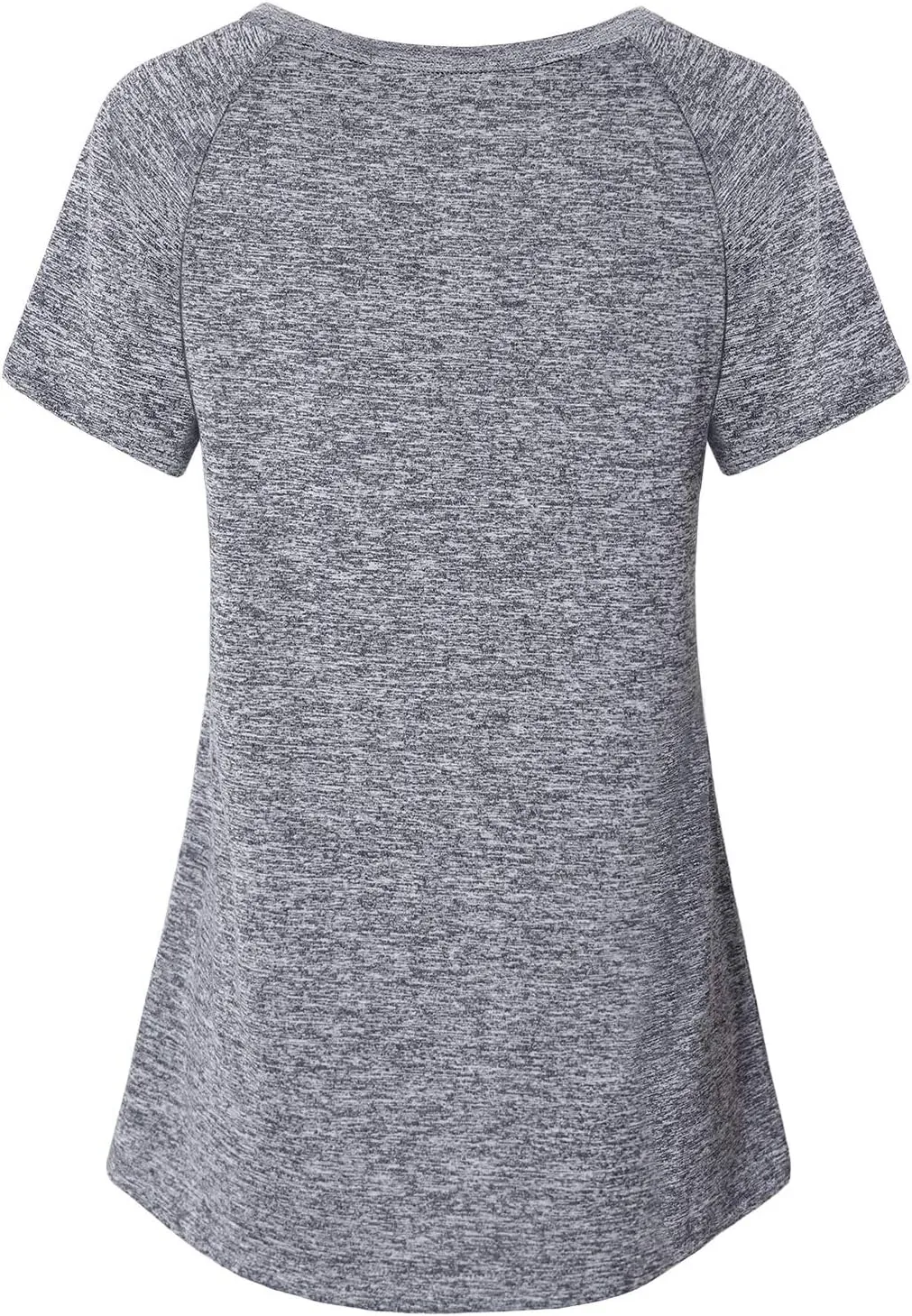 Vindery Women Quick-Dry Line Decor Front Yoga Workout Shirts Athletic Gym Loose Fit Tops