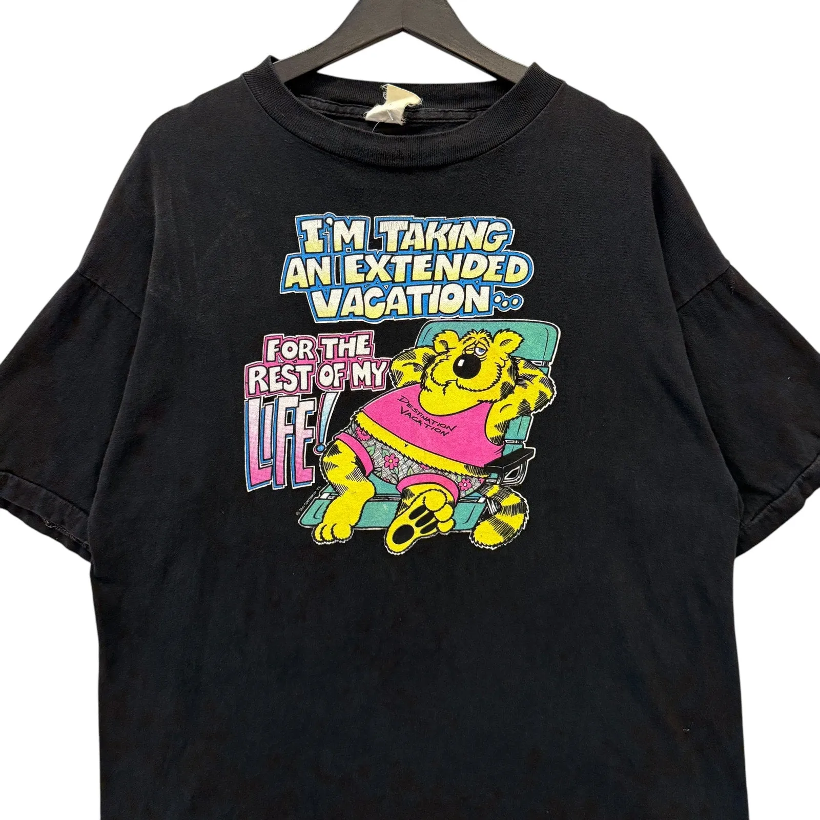 Vintage Funny Comic " I'm Taking an Extended Vacation" Tee