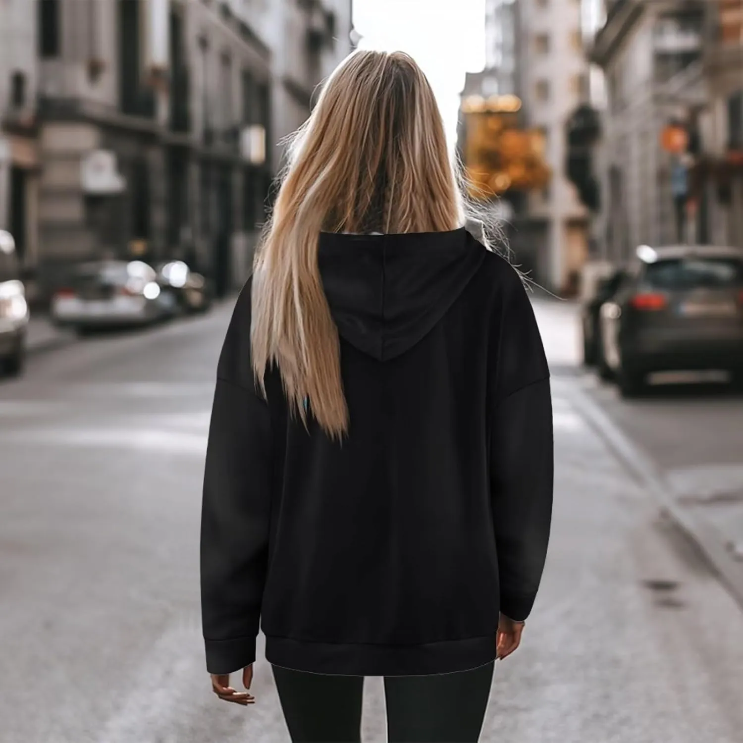 WELLFLYHOM Oversize Sweatshirt Fashion Hoodies for Women Fall Outfits Long Sleeve Shirts Pullover Jacket S-2XL