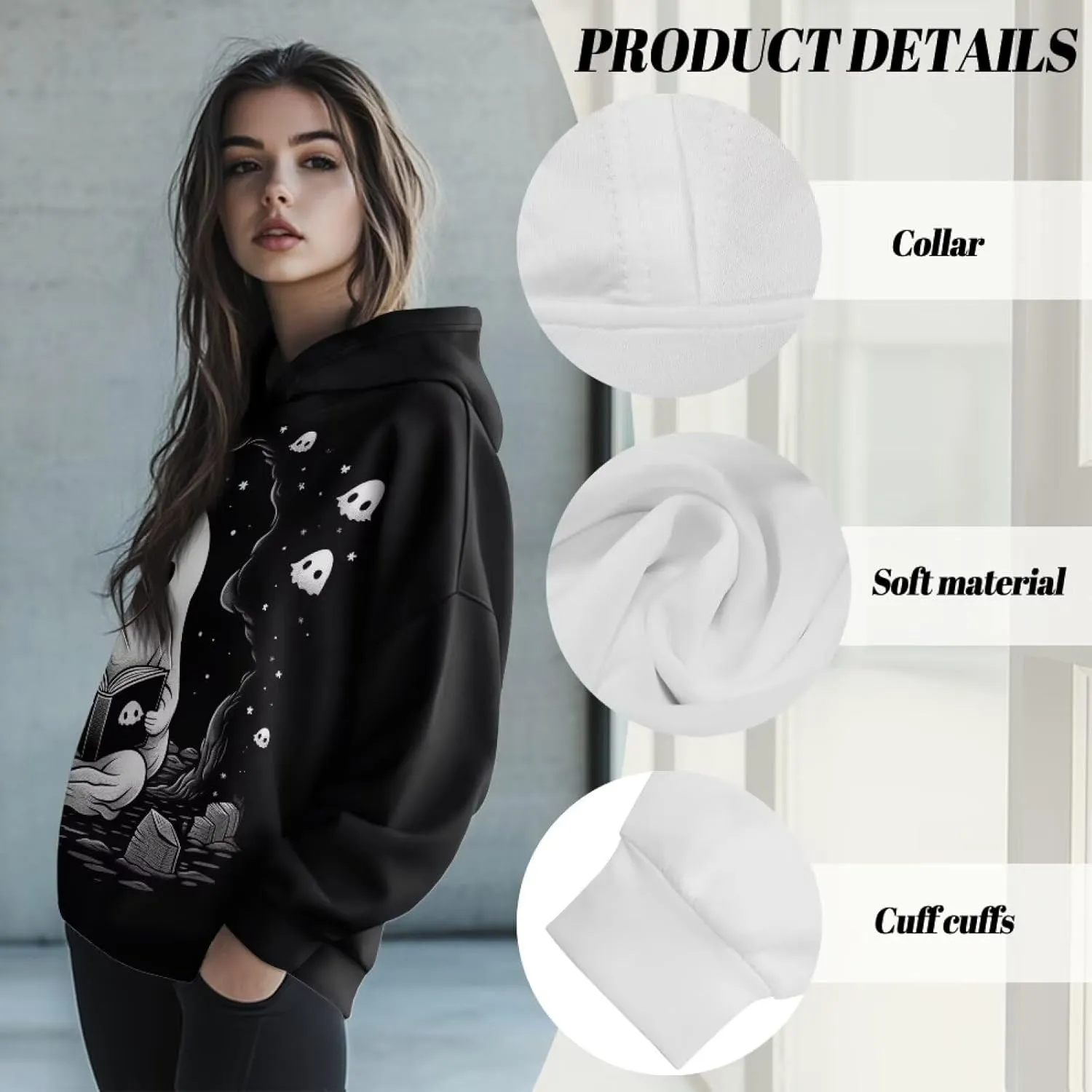 WELLFLYHOM Oversize Sweatshirt Fashion Hoodies for Women Fall Outfits Long Sleeve Shirts Pullover Jacket S-2XL