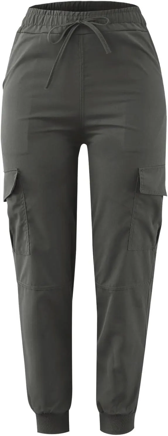 Wide Leg Pants for Women Elastic Waist Drawstring Summer Baggy Cargo Pants with Pockets Lightweight Lounge Trousers