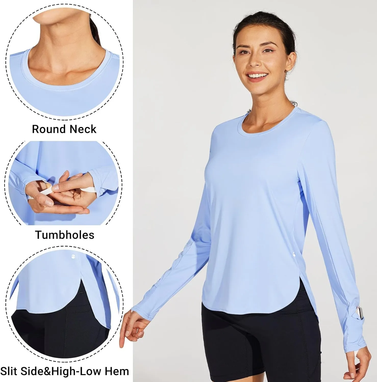 Willit Women's Sun Shirts UPF 50  SPF Long Sleeve Hiking Lightweight Quick Dry UV Protection Outdoor