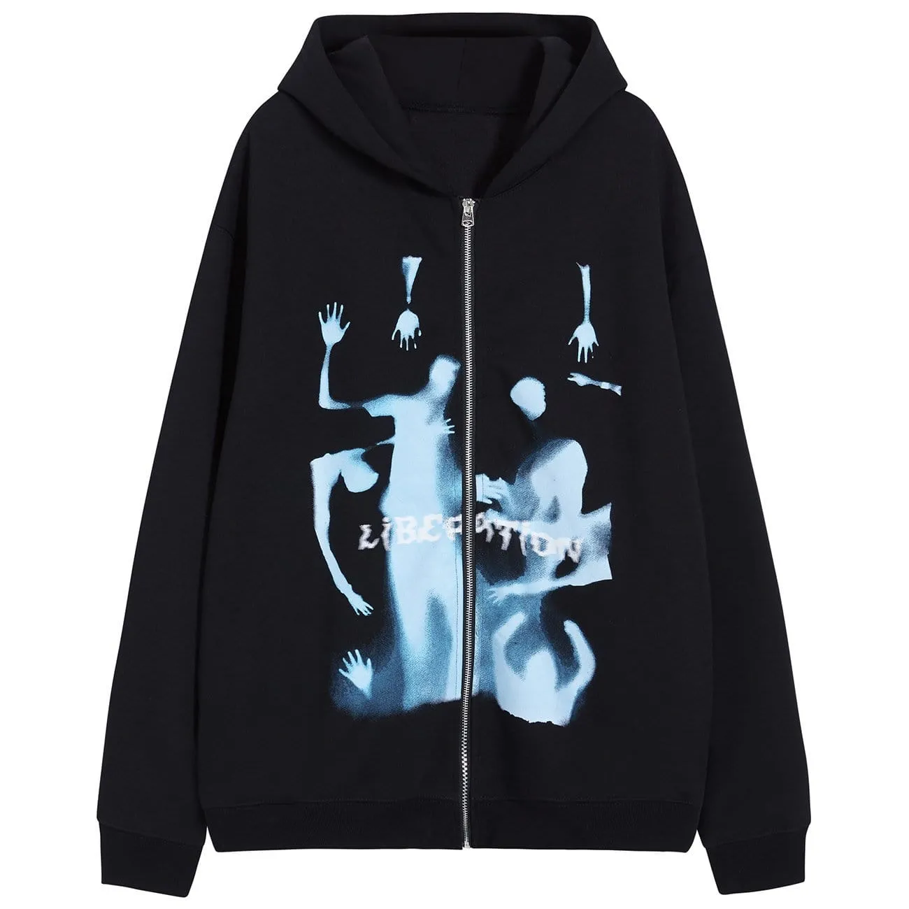 WLS Dark Ghost Fleece Zip Up Hoodie