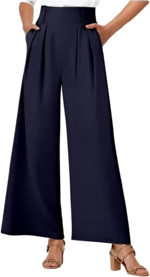 Women Linen Pants Linen Pants Women Loose High Waist Boho Wide Leg Cropped Palazzo Beach Summer Outfits Trendy