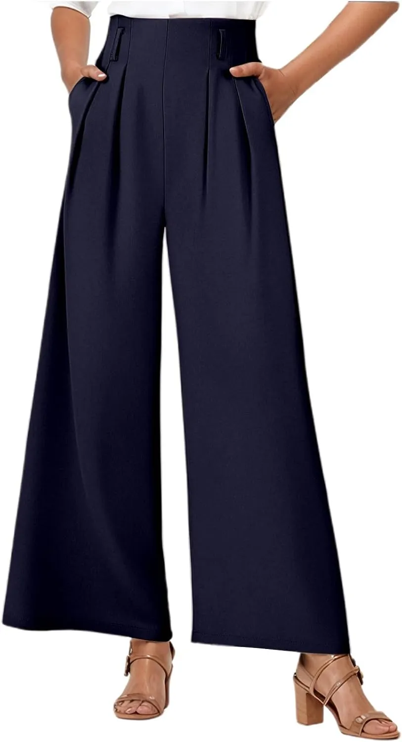 Women Linen Pants Linen Pants Women Loose High Waist Boho Wide Leg Cropped Palazzo Beach Summer Outfits Trendy