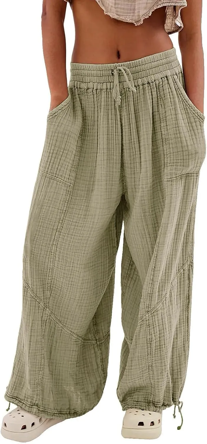 Women Wide Leg Pants for Women High Wasited Baggy Palazzo Pants Palazzo Pants Summer Casual Loose Lounge Pant