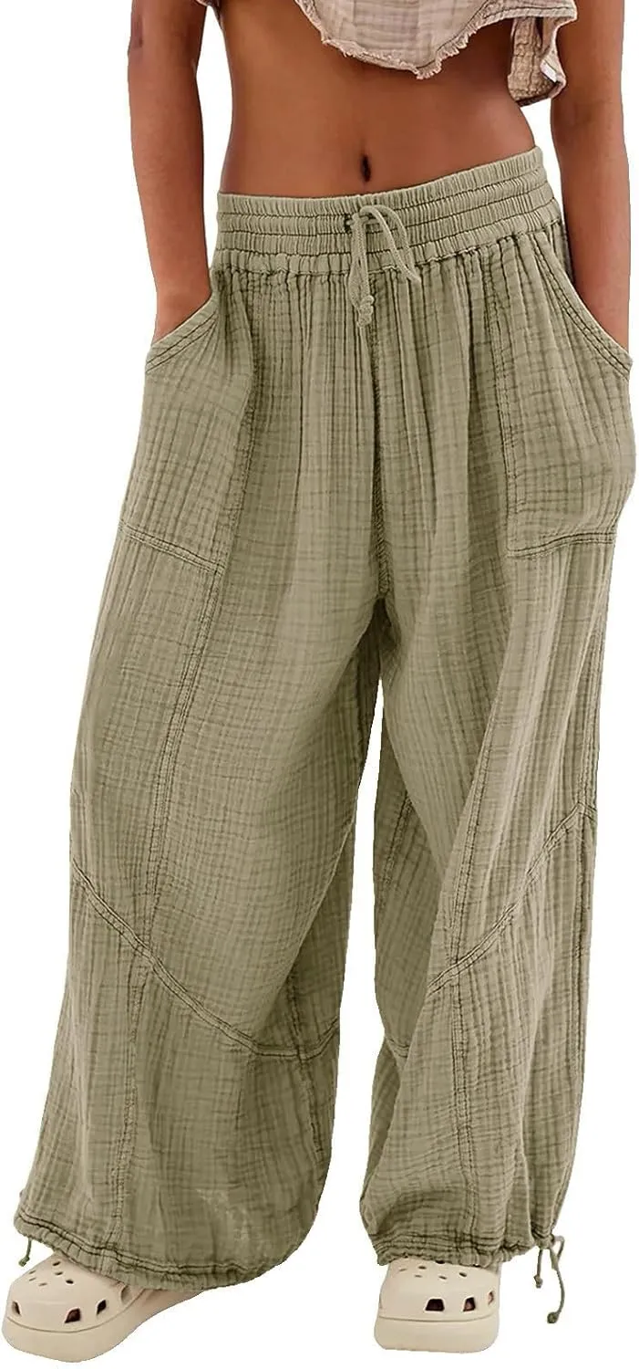 Women Wide Leg Pants for Women High Wasited Baggy Palazzo Pants Palazzo Pants Summer Casual Loose Lounge Pant