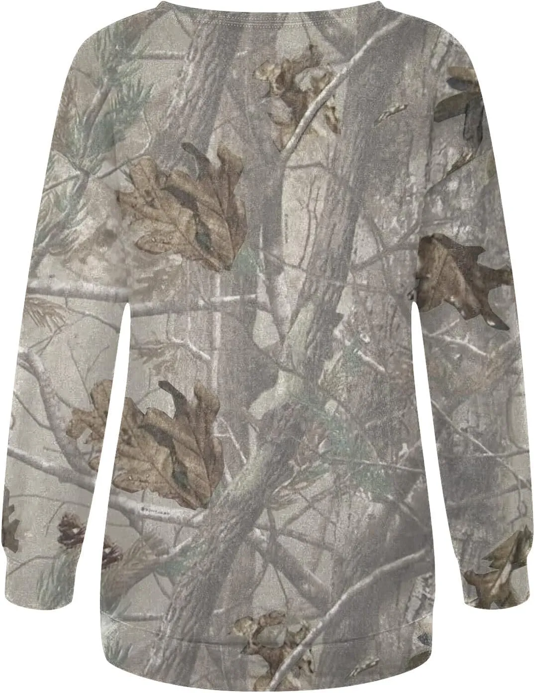 Womens Camo Crewneck Sweatshirt Maple Leaf Print Casual Long Sleeve Trendy Pullover Hoodie Oversized Sweatshirts