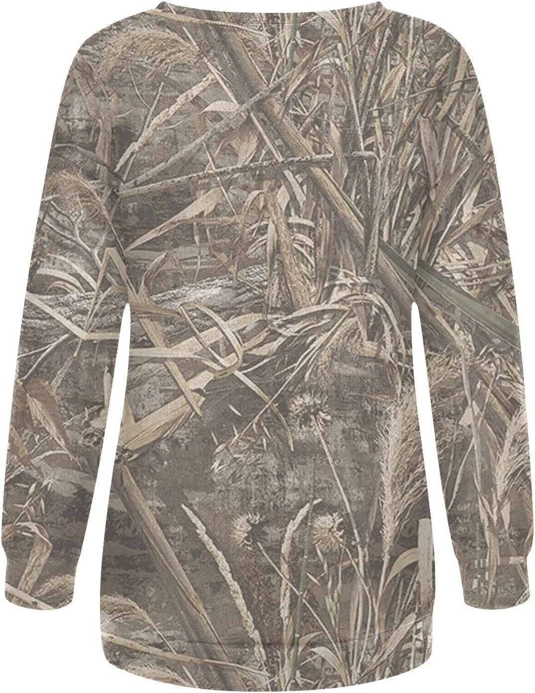 Womens Camo Crewneck Sweatshirt Maple Leaf Print Casual Long Sleeve Trendy Pullover Hoodie Oversized Sweatshirts