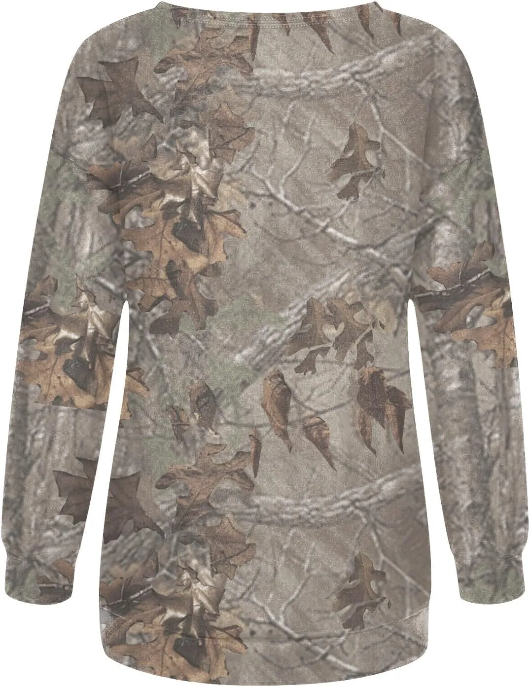 Womens Camo Crewneck Sweatshirt Maple Leaf Print Casual Long Sleeve Trendy Pullover Hoodie Oversized Sweatshirts